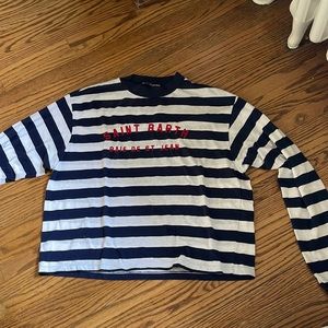 Brandy melville navy and white striped long sleeve